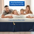 thumbnail image 5 of HNB Store Pleated Bed Skirt Easy Fit 18" inch Drop | Microfiber Made | Decorative California King Size Bedskirt | Navy Blue, 5 of 8