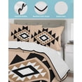 thumbnail image 4 of Black Khaki Boho Twin Size Down Alternative Comforter, Lightweight Comforter Quilt Bedding Set with Pillow Shams Aztec Southwest Ethnic Geometric Art All Seasons Bed Comforter Duvet Insert 68"x86", 4 of 7