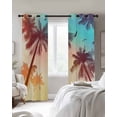thumbnail image 4 of Palm Trees Blackout Curtains for Bedroom Living Room Darkening Curtains 54 Inch Long Modern Art Birds Summer Short Curtain for Small Window Treatment Thermal Insulated Grommet Drapes 42"x54"x2, 4 of 9
