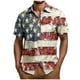 thumbnail image 2 of Blusa y camisa de manga corta con cuello vuelto Camisa casual para hombre Camisa de bolos vintage de manga corta Camisas de verano Camisa abotonada Blusa para hombre Poliéster, 2 of 5