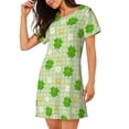 thumbnail image 2 of Naloa St Patrick's Day11 Print Women Nightgowns,Womens Loungewear,Short Sleeve Sleepwear,Comfy Ladies Nightdress, 2 of 6
