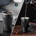 thumbnail image 3 of 16oz Travel Coffee Mug Spill Proof, Insulated Coffee Mug with Lid, Leakproof Coffee Tumbler,Stainless Steel Vacuum Coffee Cup for Hot/Cold Drinks, Reusable Coffee Cup for Men Women -510ml,Black, 3 of 4