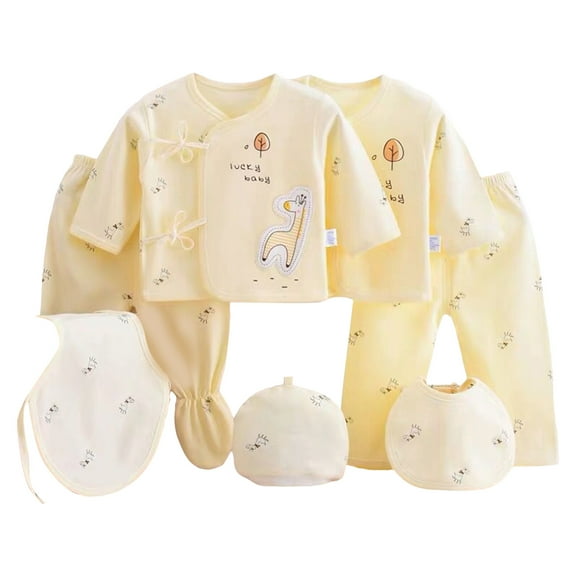 Caqnni 0-3M Unisex Baby Neutral Baby Clothes Baby Gift Sets for Girl Boy and Boy 5-Piece Pattern CottonGifts Comfort Soft Gifts Layette Set