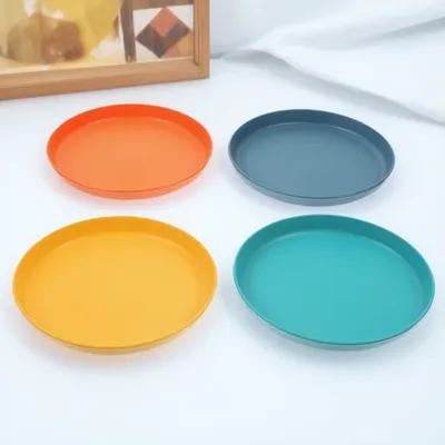 OUNONA Practical PP Cat Food Bowls Round Flat Bottom Easy to Clean Assorted Color 4Pcs