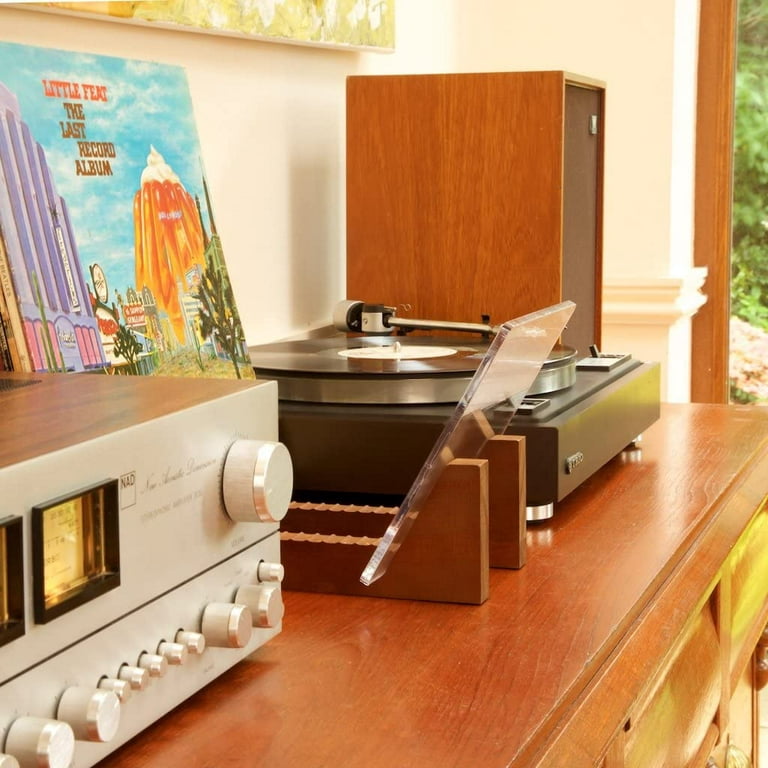 Estante para guardar discos de vinilo Kaiu Vinyl Record Storage, soporte de  madera maciza con acrilico transparente, diseño de primera calidad