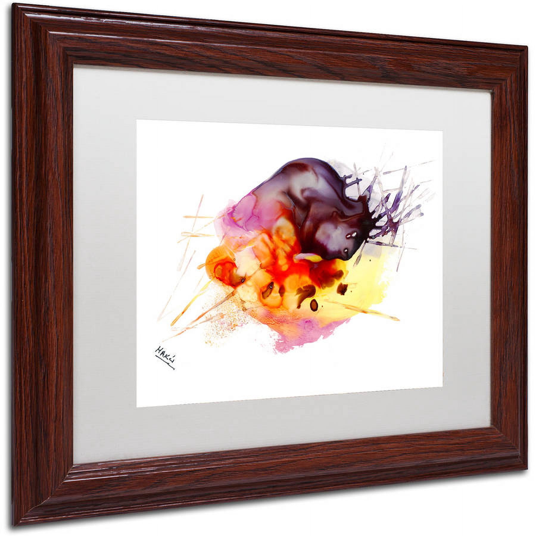 Trademark Fine Art "Abstract 10" Canvas Art by Mako, White Matte, Wood Frame