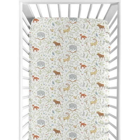 UPC: 0846480085409 | Woodland Toile Jersey Knit Fitted Crib Sheet by Sweet Jojo Designs