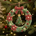 thumbnail image 4 of Sea Glass Christmas Wreath Kit DIY Holiday Wreath Making Supplies with Frosted Glass Beads Bows for Front Door Wall Mantel Handmade Gift, 4 of 7