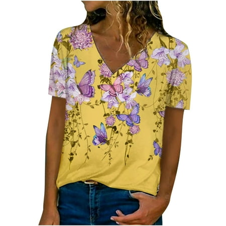 

WXLWZYWL My Orders Floral Blouses for Women Casual Blouses for Women Fashion 2023 Daisy Plus Size Top Summer Tops for Women Cute Tops Blouse Shirt Business Casual Outfits for Women Maternity Clothes