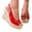Red, variant on Womens Open Toe Espadrilles Wedge Sandals Faux Leather Slingback Wedges Platform Sandal Heeled Non Slip Dress Shoes Pink Size 6
