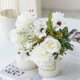 thumbnail image 1 of Ramo de simulación de boda de crisantemo y margarita rosa, planta de flores falsas hecha a mano artificial, arreglo floral de seda, decoración, 1 of 6