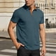 thumbnail image 5 of Ceisia Men's Slim Fit Short Sleeve Polo Shirt Herringbone Texture Color-Blocked Henley Collar Spring Summer Shirt Gift, 5 of 5