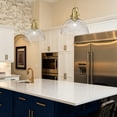 thumbnail image 4 of Yep by Golden Lighting Hines 1-light 14in Pendant in Brushed Champagne Brass and Seeded Glass, 4 of 6