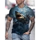 thumbnail image 2 of Camiseta con estampado gráfico de tiburón para hombre de talla grande para verano, ropa para hombre, tela de poliéster suave y ligeramente elástica, camisetas casuales y cómodas, 2 of 5