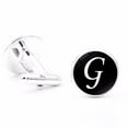 thumbnail image 4 of 1 Paire de Boutons de Manchette Lettre pour Hommes Initiale Formelle de Mariage Alphabet Manches Boutons de Manchette Alphabet Acier Inoxydable, Lettre g, 4 of 8