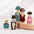 thumbnail image 4 of 20 Pieces/Set Solid Hard wood Peg Doll Male Dad / Grandpa Wooden Peg Dolls Natural Unfinished for Paint or Stain, 4 of 6