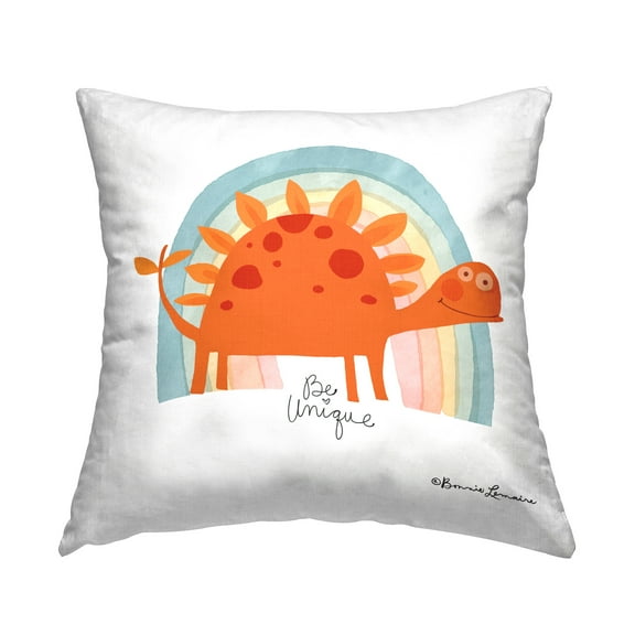 Stupell Industries Be Unique Dinosaur Decorative Printed Throw Pillow Design by Bonnie Lemaire