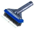 thumbnail image 3 of SHEIGUANNI 5 Inch Metal Swimming Pool Cleaning Brush - Heavy Duty Stainless Steel Bristles, 45° Angle Handle for Stubborn Algae & Corners, Compatible with Standard Pool Poles (Blue), 3 of 8