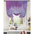 thumbnail image 2 of Purple Watercolor Mandala Window Curtain for Living Room Roman Curtains for Kitchen Cafe Tie Up Short Drapes, 2 of 5