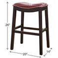 thumbnail image 5 of Taburete New Ridge Home Goods Julian 25 de piel sintética, color rojo, 5 of 5