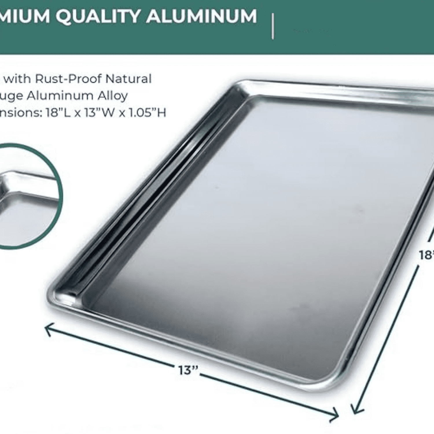Quality Cookie Sheet Pan - 4 Pack Aluminum Half Sheet Baking Pan  Home Living - This 18x13 Baking Sheet Set is Rust & Warp Resistant, Heavy Duty, of Thick Gauge