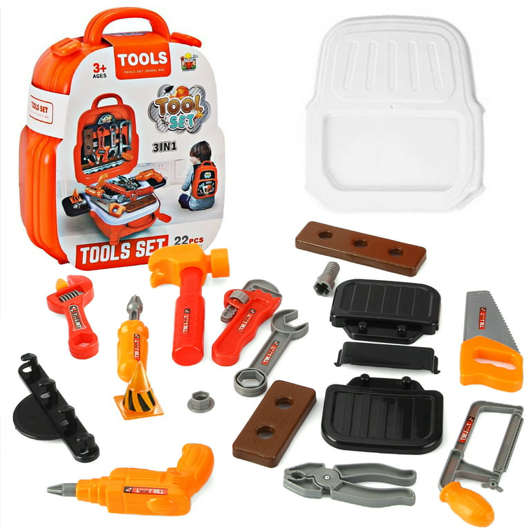 Black & Decker DIY Recycling Bus Kit and Three Piece Pretend Play Toolset Made for Kids Hands