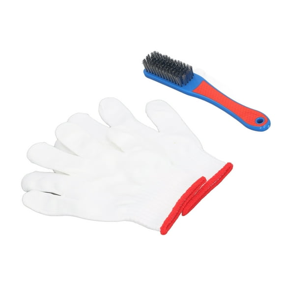 Stainless Steel Brush, Wire Brush Strong Cleaning Power Comfortable Grip Portable Gloves for Wheels for Woodworking
