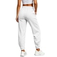 thumbnail image 4 of QIYAGBSA High Waisted Joggers for Women Soft Drawstring Elastic Waist Front Seam Side Pockets Ankle Cuffs Gym Fitness Running Casual Weekends, 4 of 8