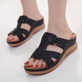 thumbnail image 3 of Sandales à Talon Compensé Leozcaa pour Femmes, Confortables, à Enfiler, Plateforme d'Été, Talon Bas, Chaussures de Marche à Enfiler, 3 of 7