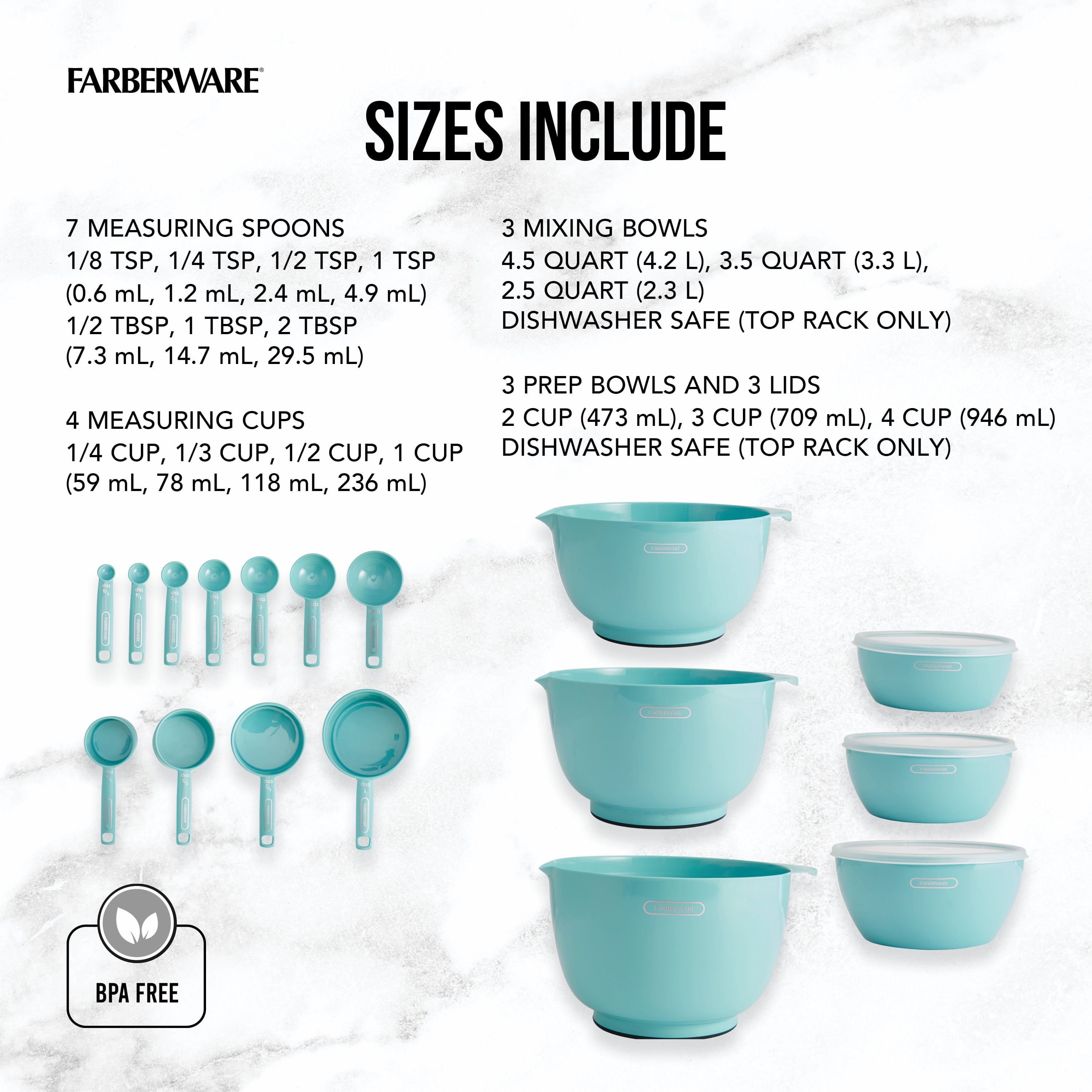 Farberware Small, Medium and Large Mixing Bowl Set, Plastic (3 Pieces) –  CookServeEnjoy