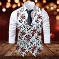 thumbnail image 2 of ZTKWD Mens Suits Vest Valentines Heart Print Pattern Button Down Blazer Fashion Lightweight Slim Casual Suit Jacket, 2 of 5