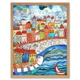 thumbnail image 1 of Burano Italy Seaside Town Folk Art Art Print Framed Poster Wall Decor 12x16 inch, 1 of 5