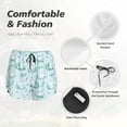 thumbnail image 6 of Picia Rabbit And Dragonfly Pattern Women's 2 in 1 Athletic Running Shorts High Waisted Workout Casual Gym Sweat Shorts with Comfy Liner Zipper Pockets-Small, 6 of 9