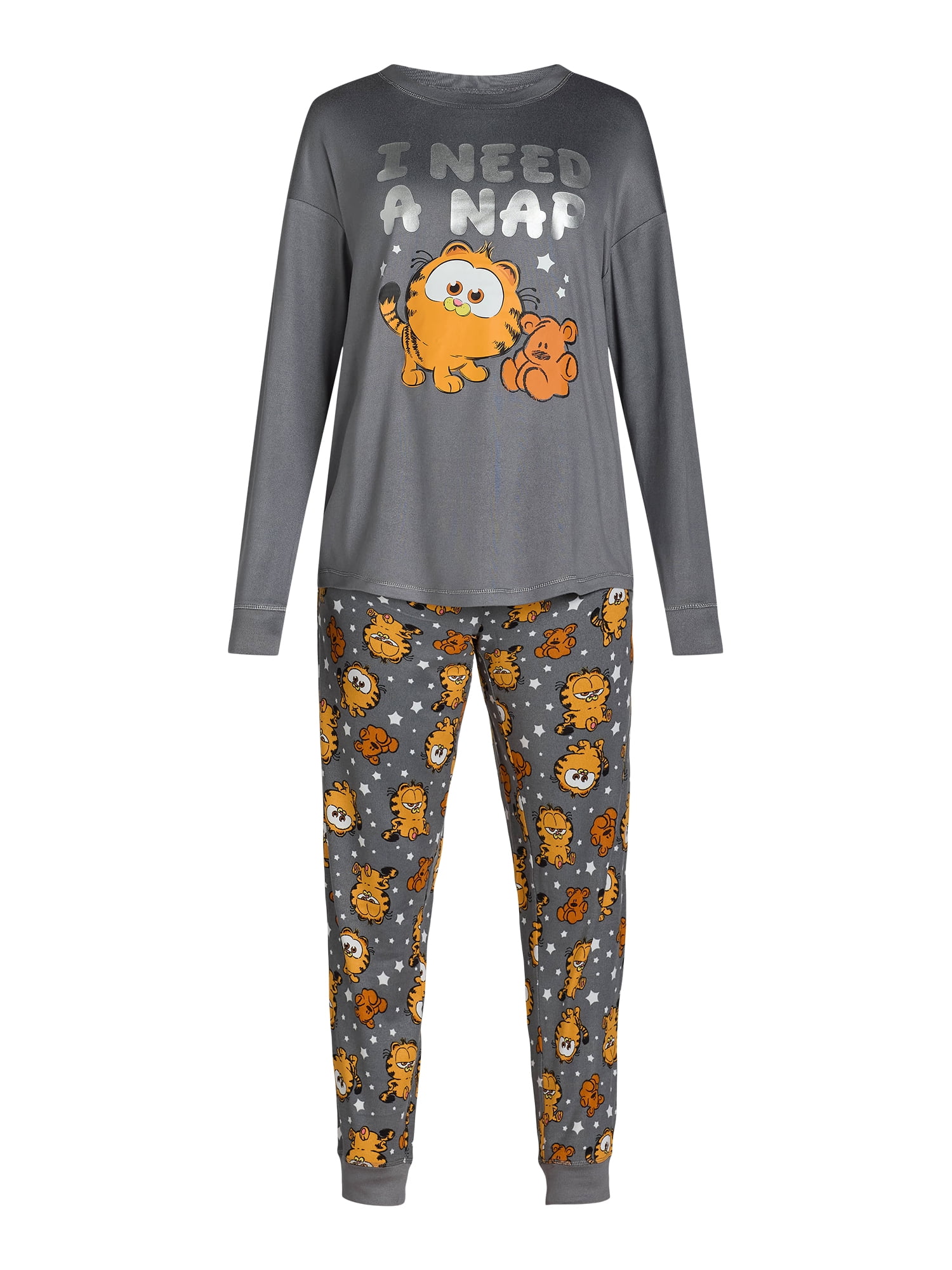 Nickelodeon Women's Garfield Long Sleeve Top and Pants with Socks, 3-Piece Gift Set, Sizes XS-3X