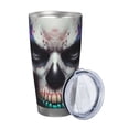 thumbnail image 2 of KLL Modern Abstract Colorful Skull C Print 40oz Stainless Steel Insulated Car Cup with Spillproof Lid - Keep Your Drink Hot or Cold on the Go-Straw Two-piece Set, 2 of 8