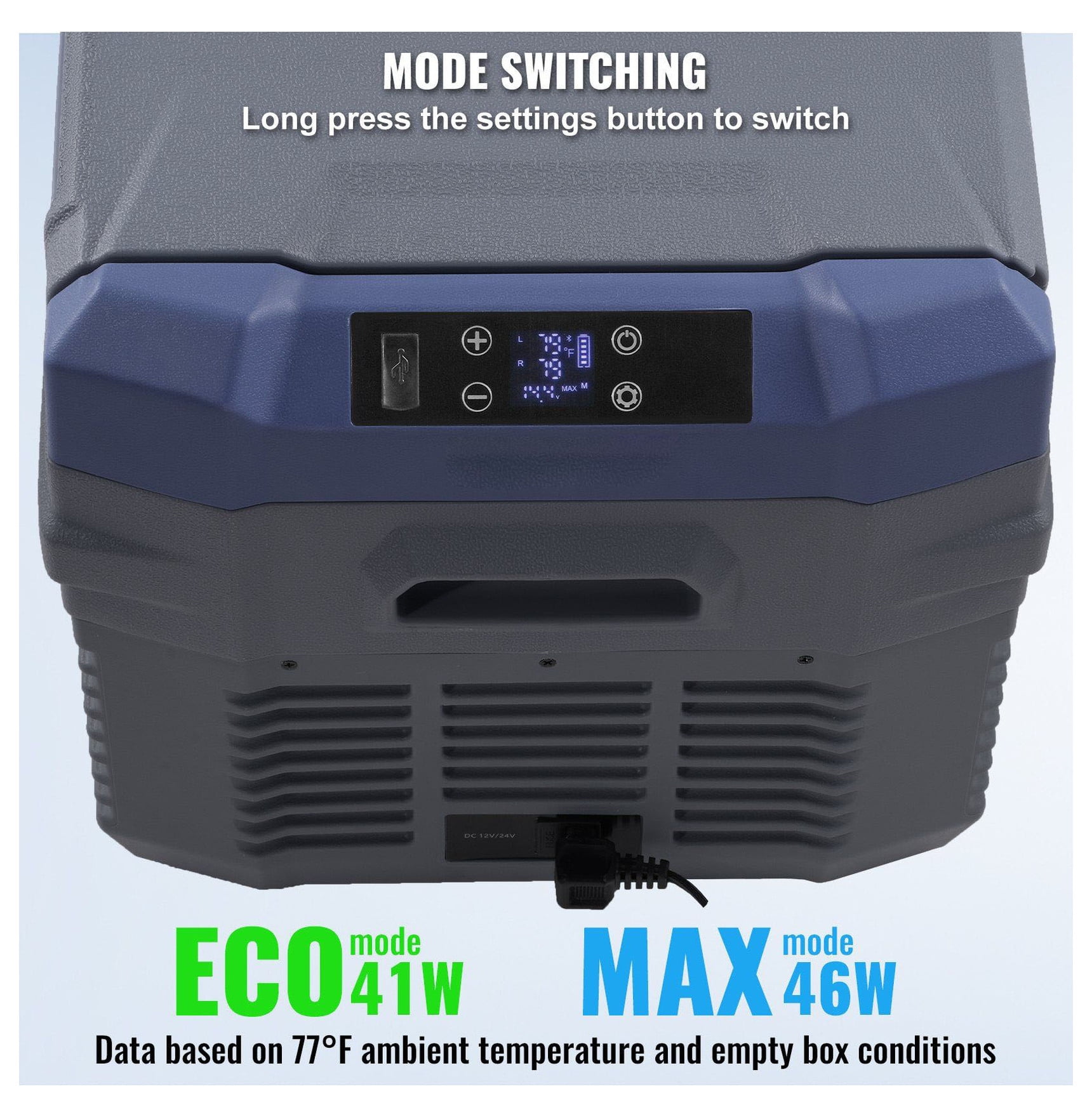 Portable Car Refrigerator Freezer 25L, Dual Zone Compressor Fridge for Car, RV, Home - Rapid Cooling, Bluetooth Control, -4°F to 68°F
