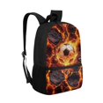 thumbnail image 2 of Uourmeti Fiery Lava Soccer Ball Backpack for Students, 17 Inchs Personalized Adjustable Comfort Straps School Backpack for Travel Work, 2 of 6