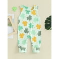 thumbnail image 3 of Musuos Baby Girls Irish Day Jumpsuit 6 12 18 24M Infant Sleeveless O Neck Clover Print Casual Romper, 3 of 10