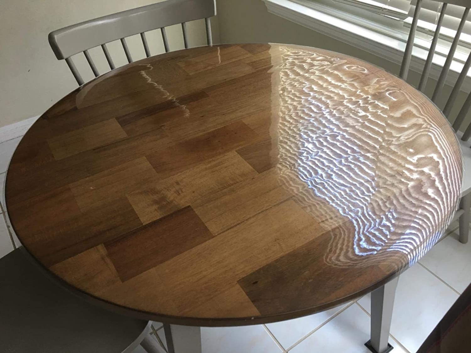 Round 40" Clear Multifunctional Desk Pad,Table Mat BUBM PVC Rectangular