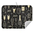 thumbnail image 3 of New Year Champagne Bottles Dish Drying Mat for Kitchen, Quick Drying Absorbent Soft Durable 16" x 18", 3 of 10