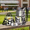 thumbnail image 2 of DISNIMO Panda Sunflower Print 3 Pcs Clear Backpack, Ice Cream Print Heavy Duty Clear Backpack and Lunch Bag Set for Kids Girls, 17 Inch See Through PVC Transparent Bookbag with Pencil Case, 2 of 5