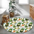 thumbnail image 3 of Round Rug 4Ft Washable Non-Slip, Saint Patrick's Day Circle Area Rugs for Living Room Bedroom, Gnomes Hats Boots Clovers Leaves Indoor Floor Mats Carpet Runner for Home Decor Aesthetic, 3 of 8