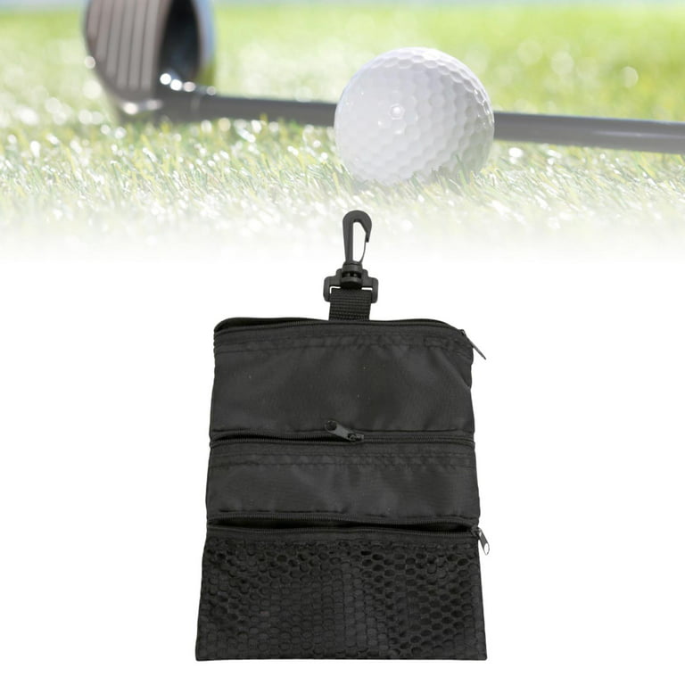 Golf Ball Bag Small-Sized Portable With Hook Nylon Golf Ball Waist Bag  Outdoor Practise Can Hold 6 Golf Balls Golf Supplies