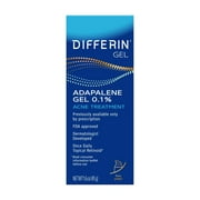 Differin Acne Treatment Gel with 0.1% Adapalene, Prescription-Strength Retinoid Clears & Prevents Acne, Fragrance-Free, 1.6 oz (45g) Pump 