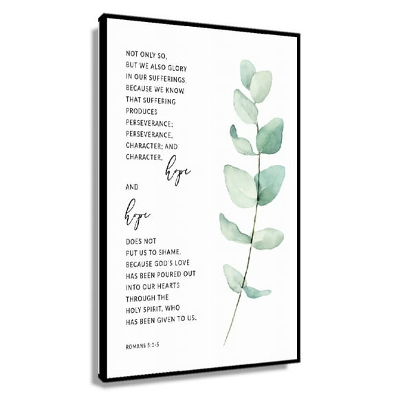 Romans 5 3-5 Perseverance Hope Bible Verse Wall Art, Printable Wall Art, Scripture Christian Decorative Picture Paintings for Hallway