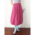 thumbnail image 6 of Rdhnmea Women Bubble Skirt, Elegant Elastic Waist Pleated Solid Long Skirt, 6 of 9