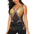 thumbnail image 1 of Fotbe Flower Meditating Rabbit Blusas Sin Mangas para Mujer – Estilo Casual, Corte Suelto, Slim-Fit, Cuello Redondo Deportivo, Tops de Verano para Gimnasio y Yoga-X-Large, 1 of 7