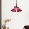 thumbnail image 1 of Lámpara colgante moderna de cristal con flores, decoración del hogar, lámpara colgante ajustable, lámpara pequeña para cocina y dormitorio , Morado Morado Pequeño, 1 of 8