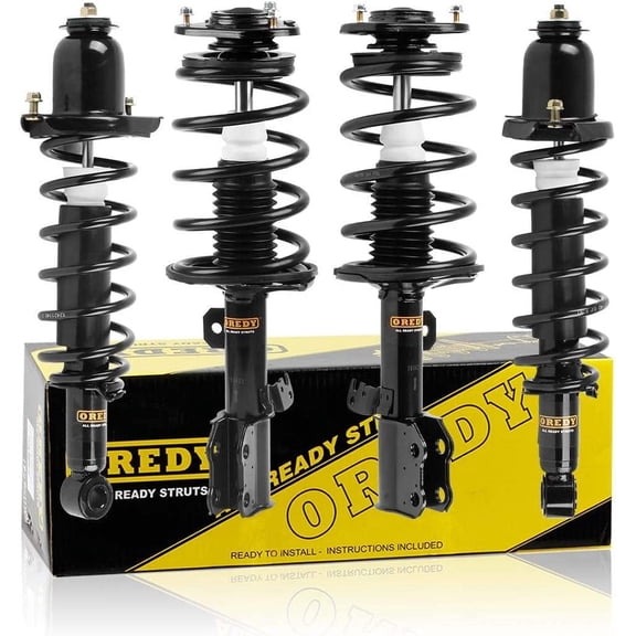 OREDY 4PCS Front & Rear Struts w/ Coil Spring Assembly Replacement for 2003 - 2008 Pontiac Vibe Toyota Matrix - 172117 172116 171373L 171373R