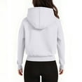 thumbnail image 3 of UPPADA Oversized Side Zipper Sweatshirt for Women Solid Drawstring Basic Hoodies Pullover Tops Lightweight Fall Outwear with Pockets White,XXL, 3 of 6